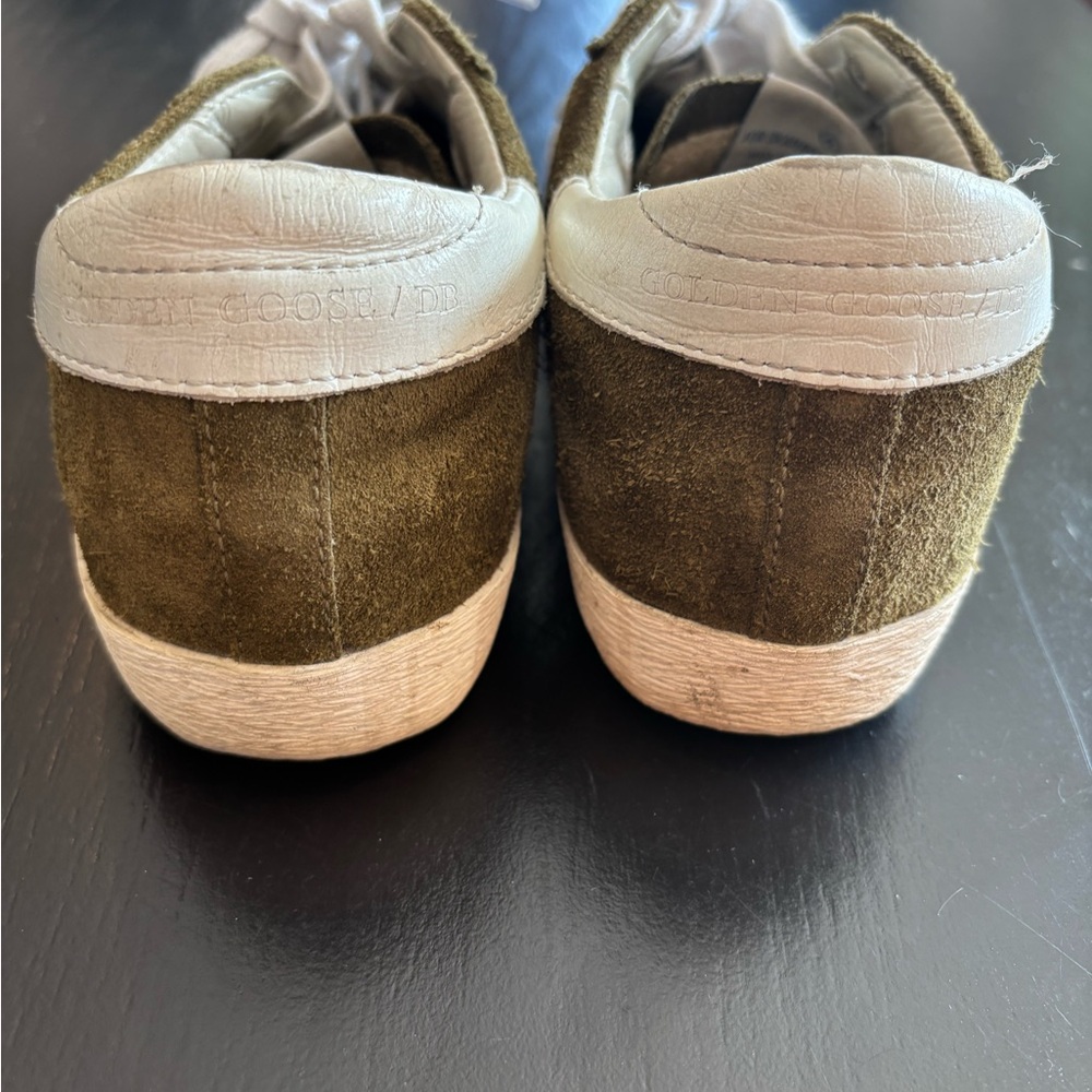 Golden Goose Olive Green Sneakers with White Accents - Picture 3 of 8
